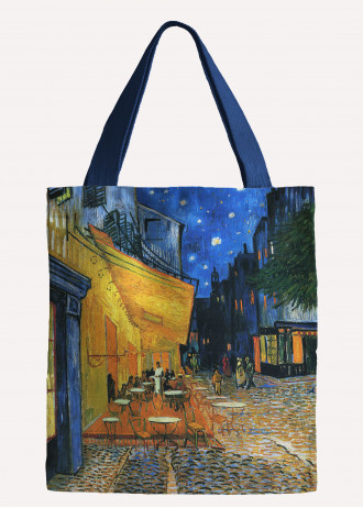 Cafe Terrace on the Place du Forum - Vincent Van Gogh - Shopping Βags