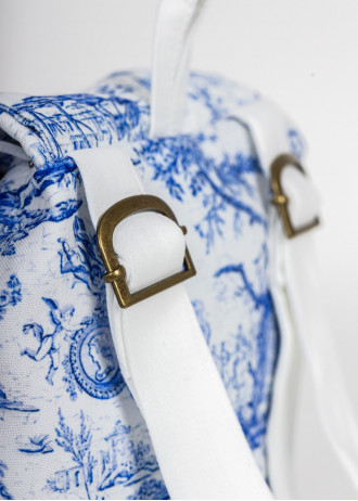 Blue Gravure Patterns - Canvas - Backpacks