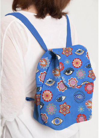 Blue Lucky Eye - Canvas - Backpacks