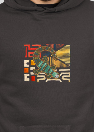 Lizard on abstract - Hoodies