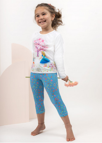 Blue Floral - Leggings