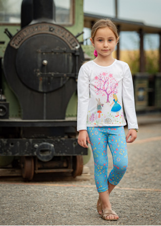 Blue Floral - Leggings