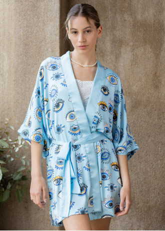 Light Blue Lucky Eye - Kimono