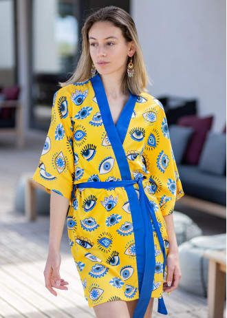 Yellow Lucky Eye - Kimono