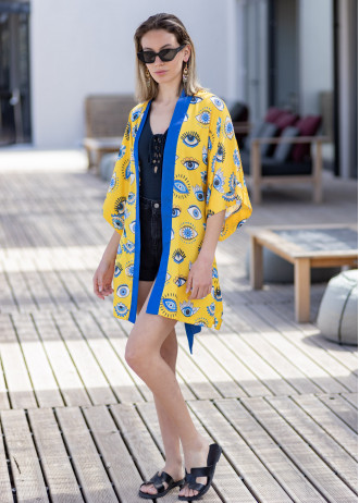 Yellow Lucky Eye - Kimono