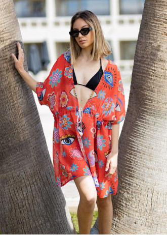 Red Lucky Eye  - Beachwear