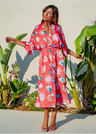 Red Lucky Eye - Kimono