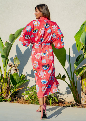 Red Lucky Eye - Kimono