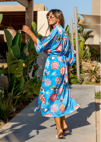 Blue Lucky Eye - Kimono
