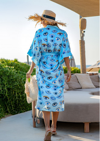 Light Blue Lucky Eye - Kimono