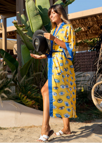 Yellow Lucky Eye - Kimono