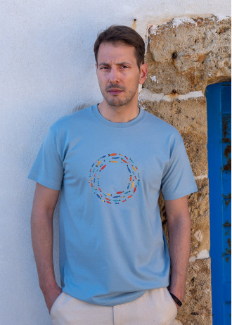 Aegean Fish Circle  - T-Shirts