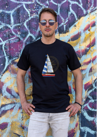 Sailing boat & Compass - T-Shirts