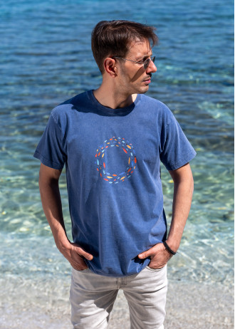 Aegean Fish Circle - Stonewashed T-Shirts