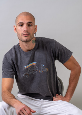 Surf Jeep & Cyclist - Stonewashed T-Shirts