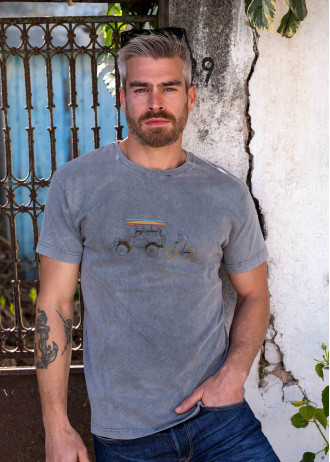 Surf Jeep & Cyclist - Stonewashed T-Shirts