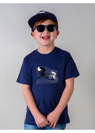 Cyclists Under the Moon - T-Shirts