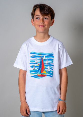 Sailboats and Waves - T-Shirts