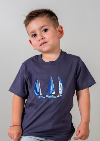 Triple Blue Sailboats - T-Shirts