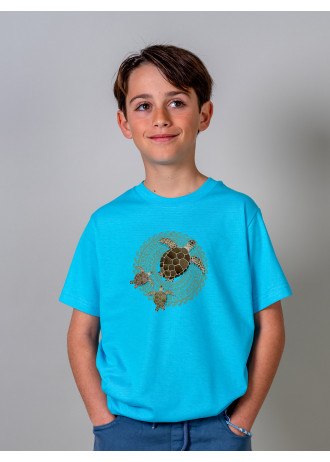 Turtle Family & Ancient Patterns - T-Shirts