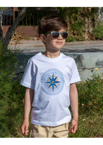 Blue Compass & Greek Key - T-Shirts