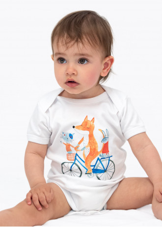 With sleeve - Animals on Bicycle - Bodysuits