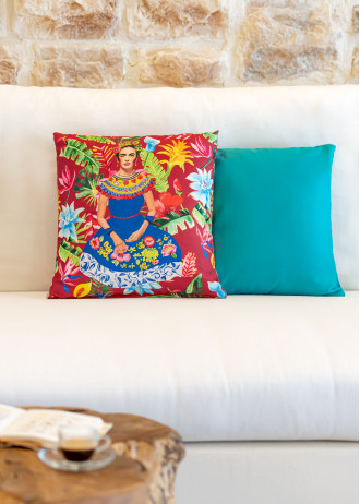 Frida in blue dress - Cushions Canvas