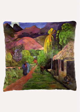 Paul Gauguin - Road in tahiti - Cushions Velvet